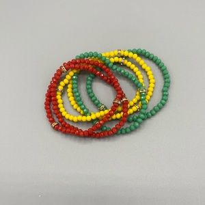 Red Green and Yellow Stretch Bracelets New